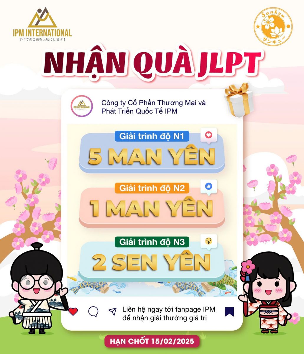 THI ĐỖ JLPT – RINH NGAY QUÀ TẾT